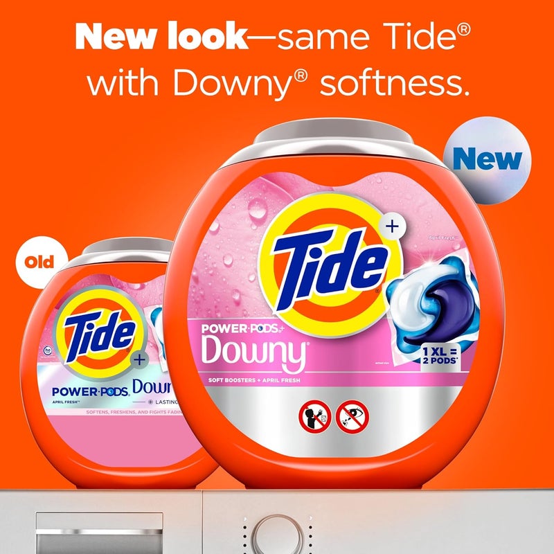 Tide Power PODs + Downy Laundry Detergent Pods, 45 Count, Soft Boosters + April Fresh - Image 2